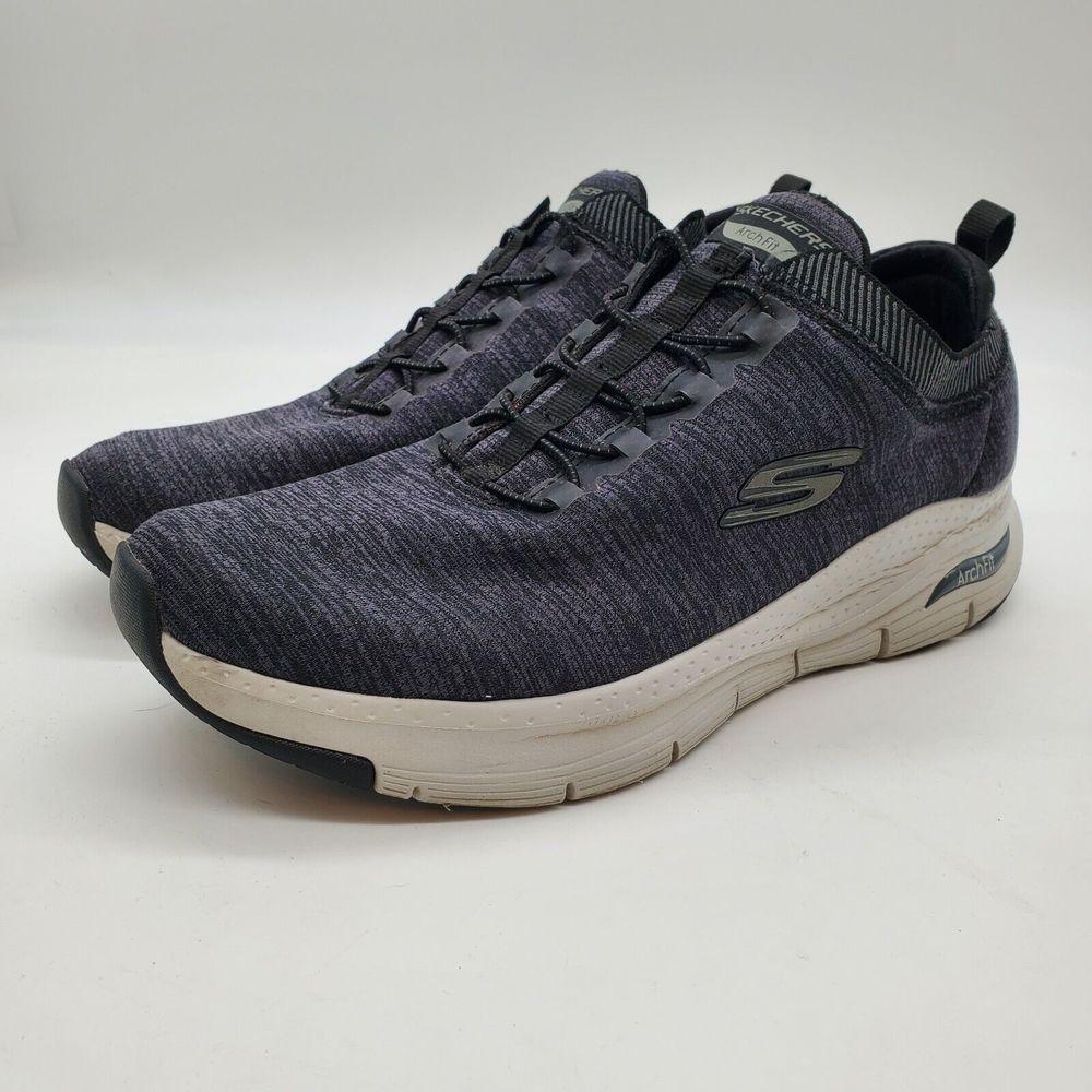 Skechers Arch Fit Waveport Mens Size 10 Gray Shoes Sneakers Slip On Athletic